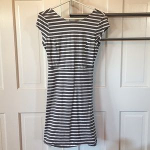 Old Navy grey and white striped dress